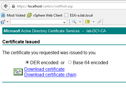 Certificate Download Page
