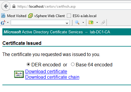 Certificate Download Page Certificate Download Page