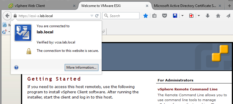 ESXi server certificate ESXi server certificate