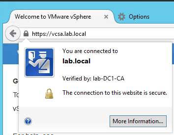vCenter web certificate in Firefox