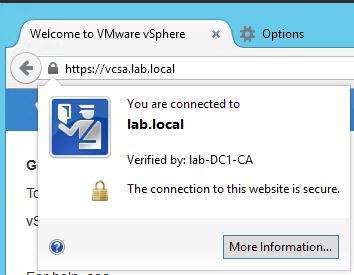 vCenter web certificate in Firefox vCenter web certificate in Firefox